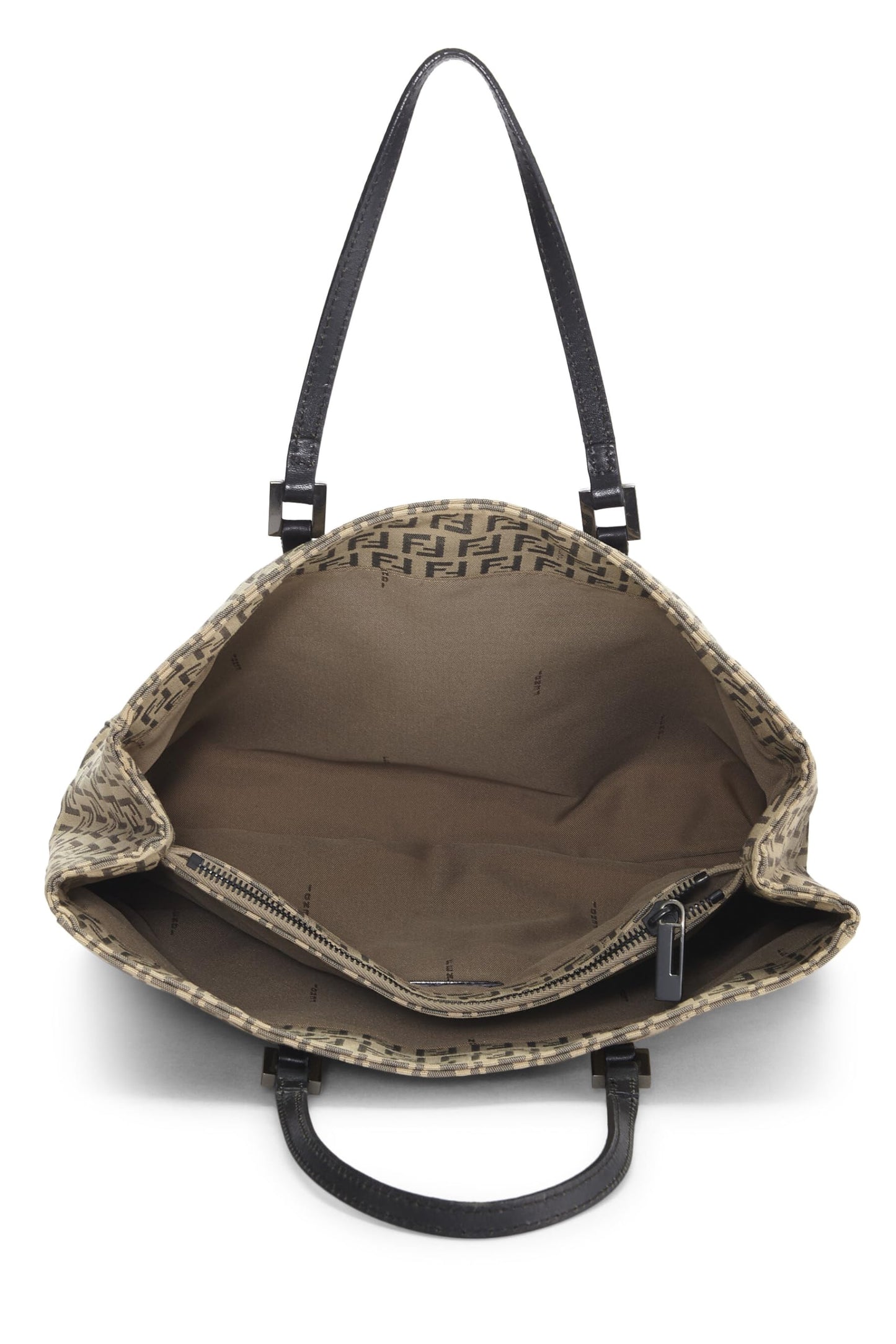 Fendi, sac fourre-tout en toile beige Zucchino, petit modèle, noir