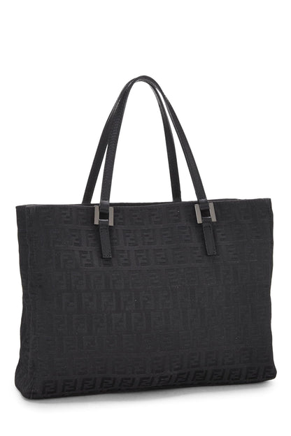 Fendi, Pre-Loved Pink Zucchino Canvas Tote Small, Black