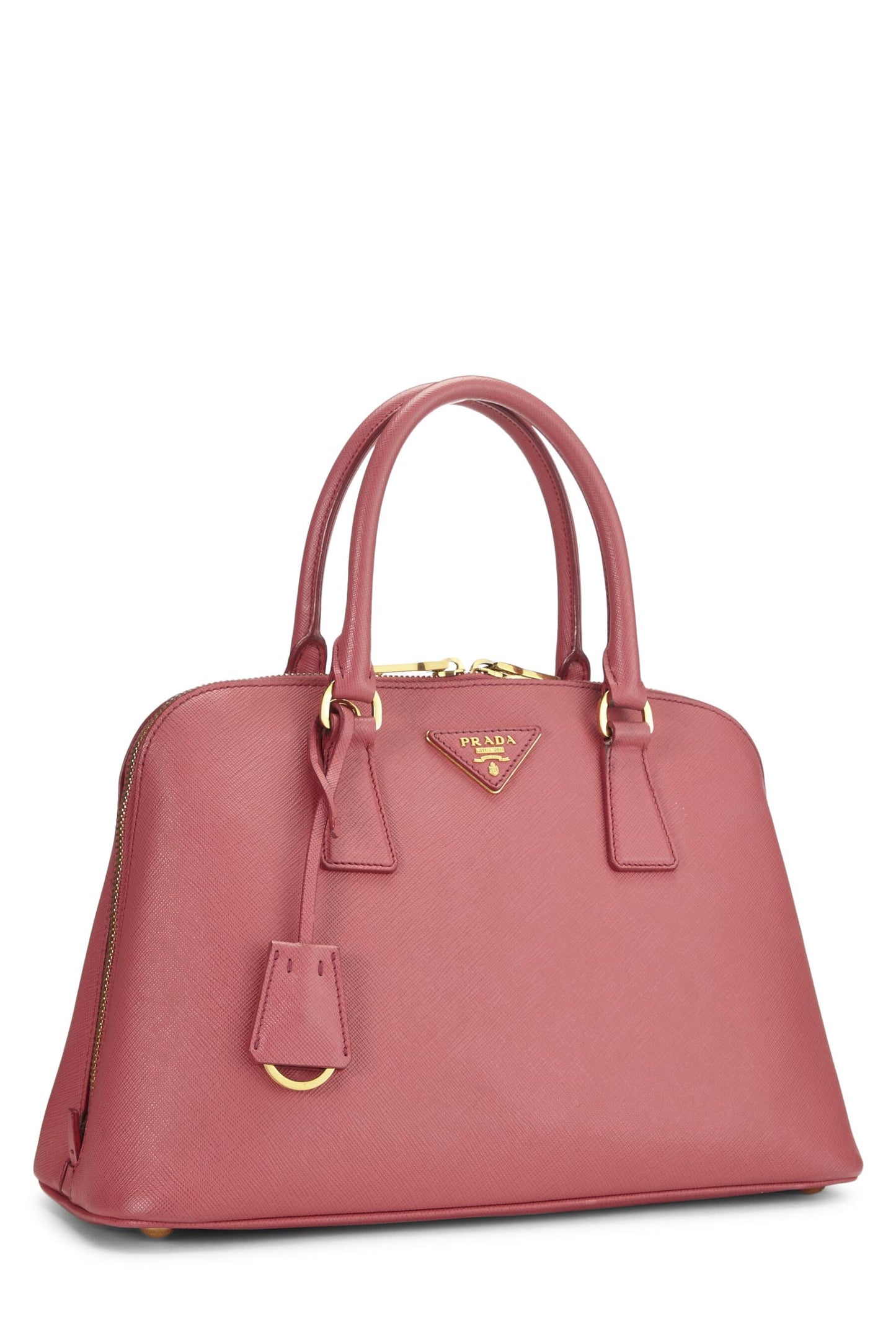 Prada, Pre-Loved Pink Saffiano Promenade mediano, rosa