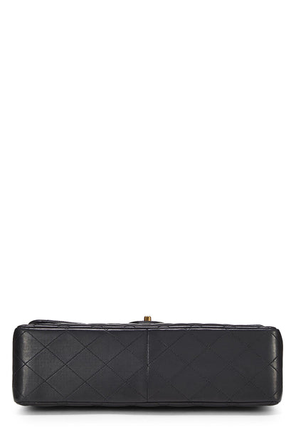 Chanel, Pre-Loved Black Quilted Lambskin Half Flap Jumbo, Black