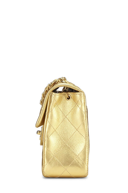 Chanel, Pre-Loved Gold Quilted Lambskin Square Flap Bag, Gold