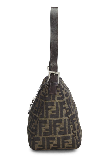 Fendi, Bolso de hombro de lona Zucca marrón Pre-Loved, Marrón