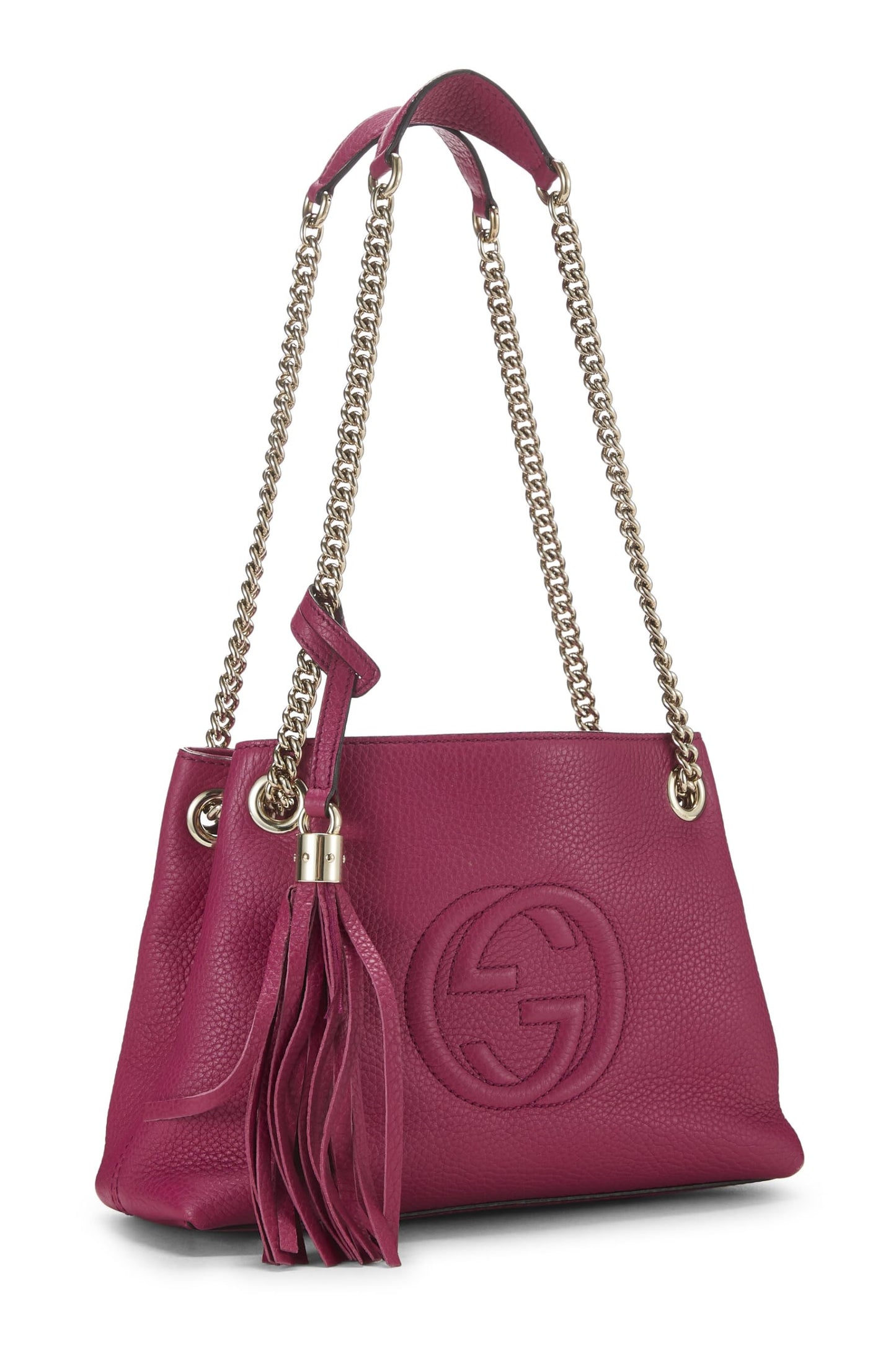 Gucci, Pre-Loved Pink Leather Soho Chain Tote Small, Pink