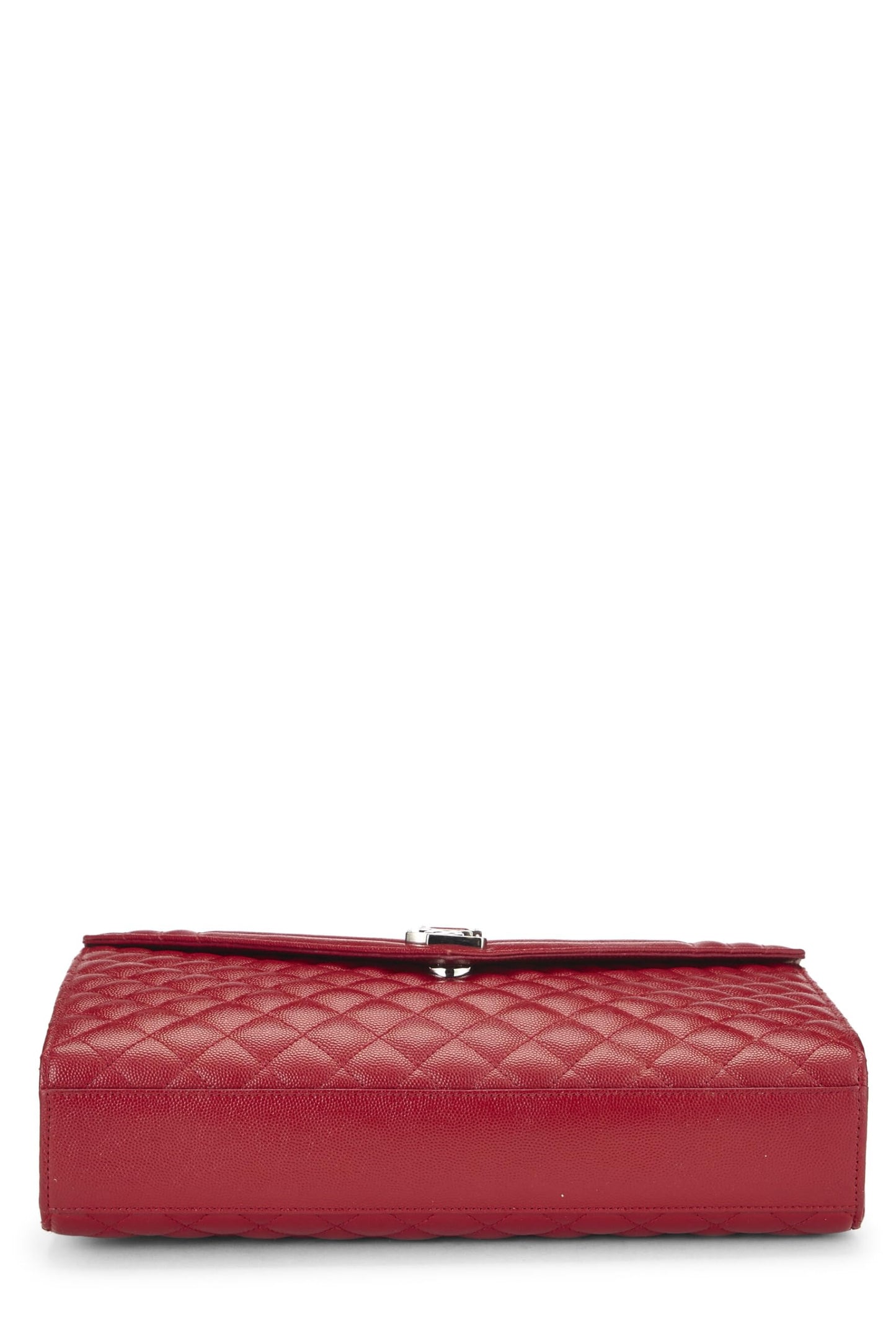 Yves Saint Laurent, sac à bandoulière enveloppe en cuir de veau rouge grainé à trois matelassages, taille moyenne, rouge