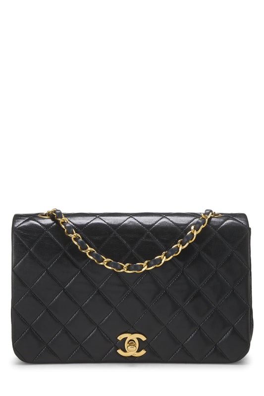 Chanel, Pre-Loved Black Quilted Lambskin Full Flap Small, Black