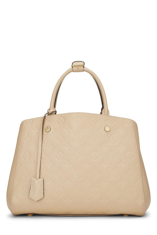 Louis Vuitton, Monograma Dune Pre-Loved Empreinte Montaigne MM, Beige