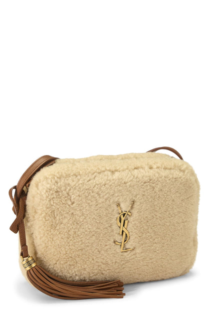 Yves Saint Laurent, Bolso para cámara Lou de piel de oveja beige Pre-Loved, Beige