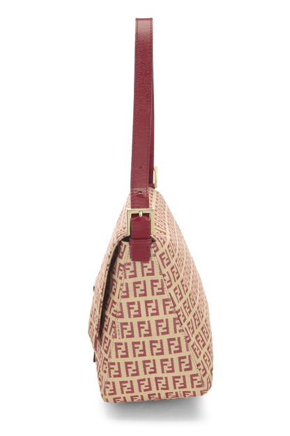 Fendi, Pre-Loved Red Zucchino Canvas Mama, Red