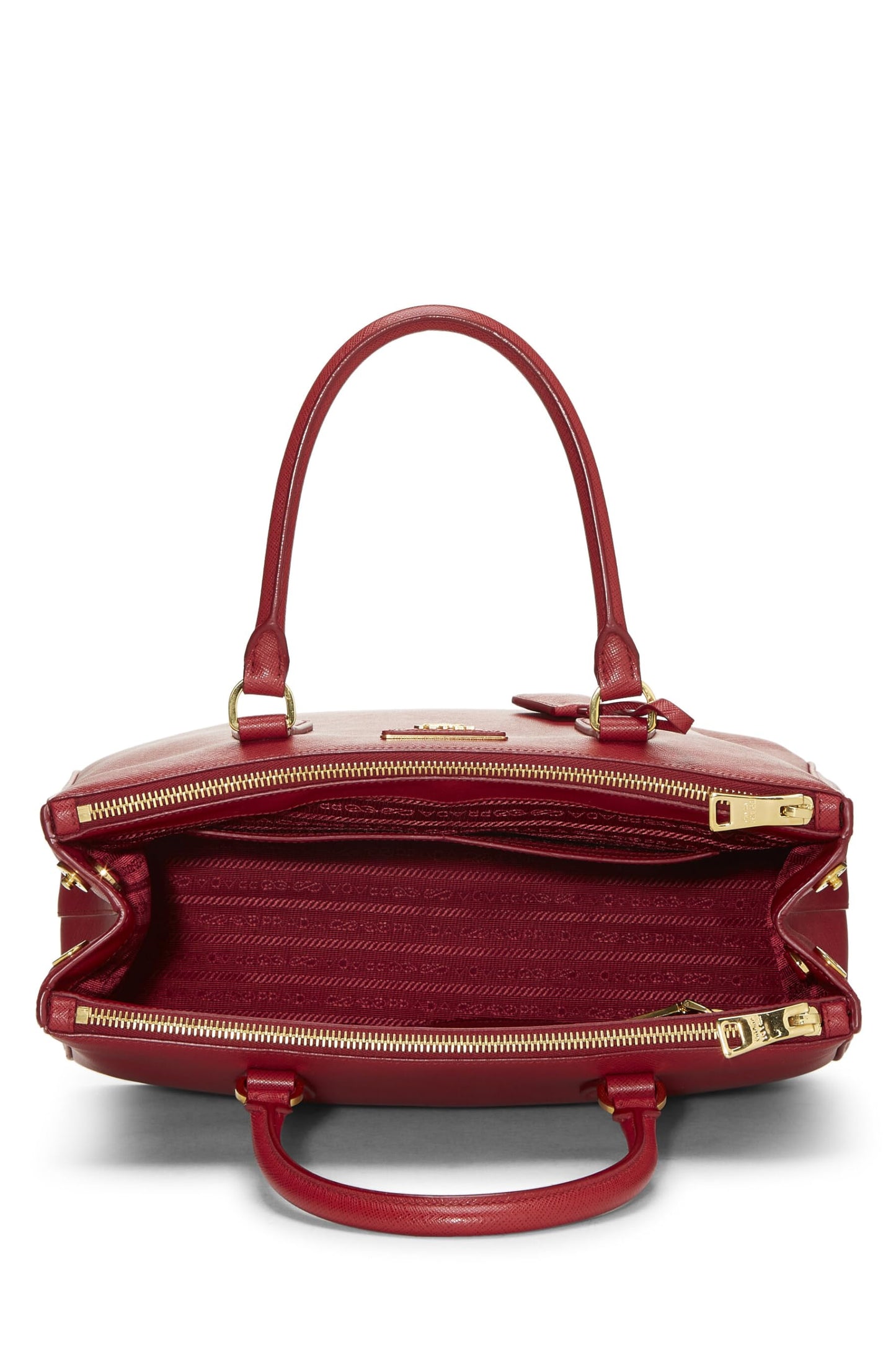 Prada, sac fourre-tout Galleria rouge Saffiano de taille moyenne, d'occasion, rouge