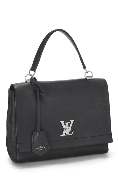 Louis Vuitton, Lock Me MM de cuero negro pre-amado, Negro