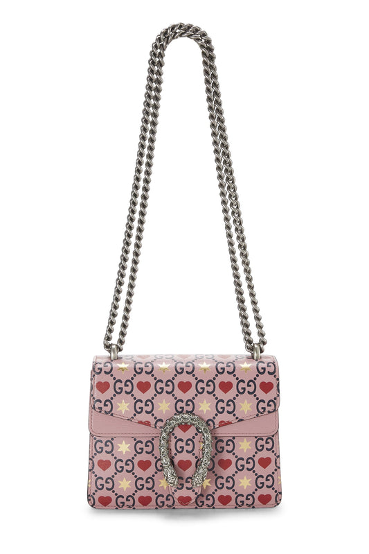 Gucci, sac à bandoulière Dionysus Valentine rose d'occasion de taille moyenne, rose