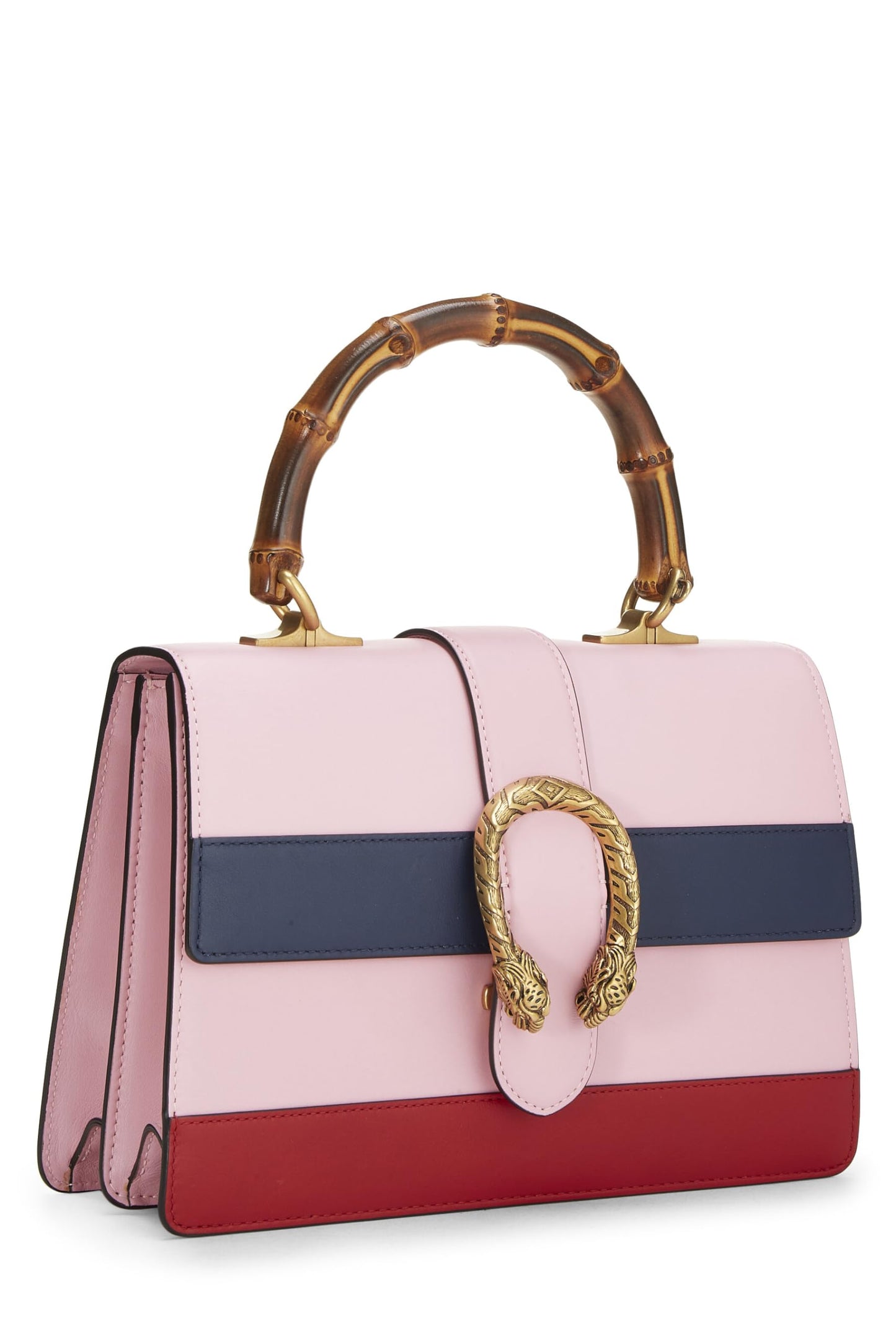 Gucci, Pre-Loved Pink Leather Dionysus Bamboo Handbag, Pink