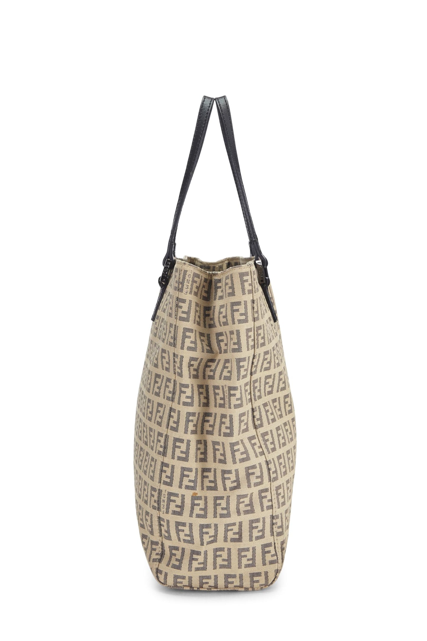 Fendi, sac fourre-tout en toile beige Zucchino, petit modèle, noir