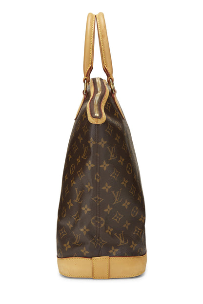 Louis Vuitton, sac à main vertical LockIt en toile Monogram d'occasion, marron