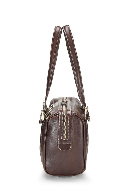 Gucci, sac à main Britt Boston en cuir marron d'occasion, marron