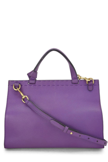 Gucci, sac à main à rabat Marmont en cuir violet d'occasion, petit modèle, violet