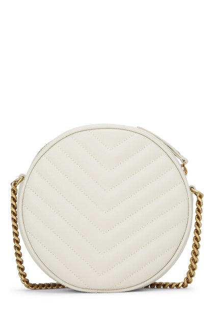 Yves Saint Laurent, Pre-Loved Cream Grainy Leather Round Camera Bag, Cream