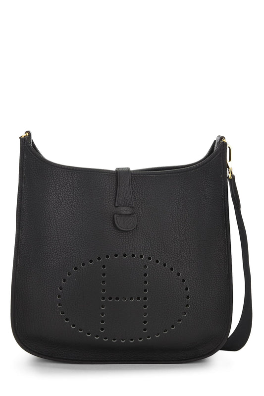 Hermès, Pre-Loved Black Fjord Evelyne I GM, Negro