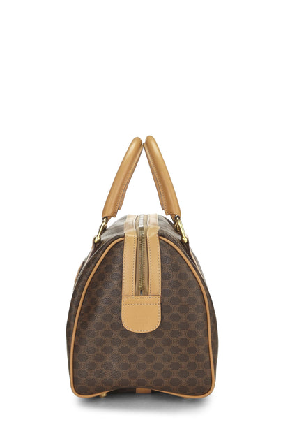 Céline, Pre-Loved Brown Coated Canvas Macadam Handbag, Brown