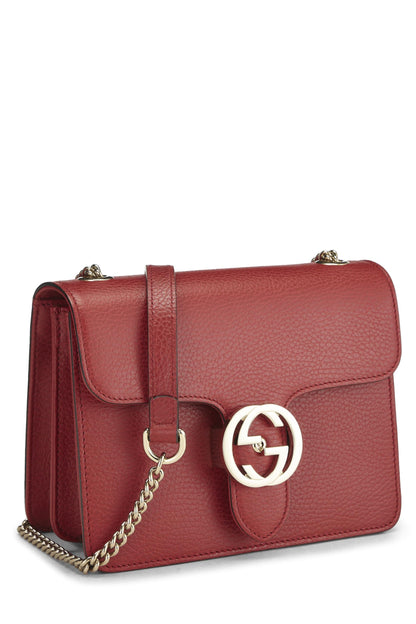 Gucci, Pre-Loved Red Leather Interlocking Crossbody Bag Small, Red