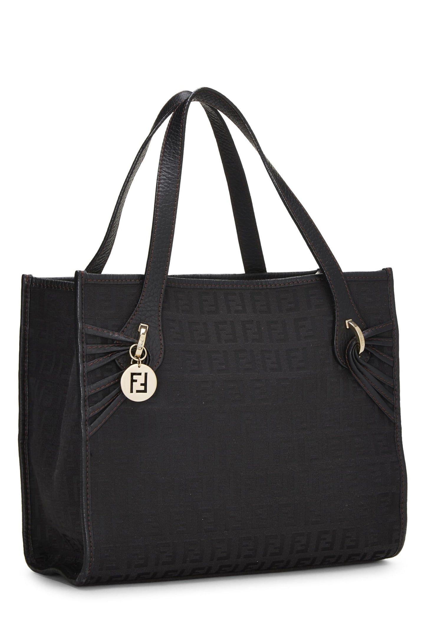 Fendi, Pre-Loved Black Zucchino Canvas Tote Small, Black