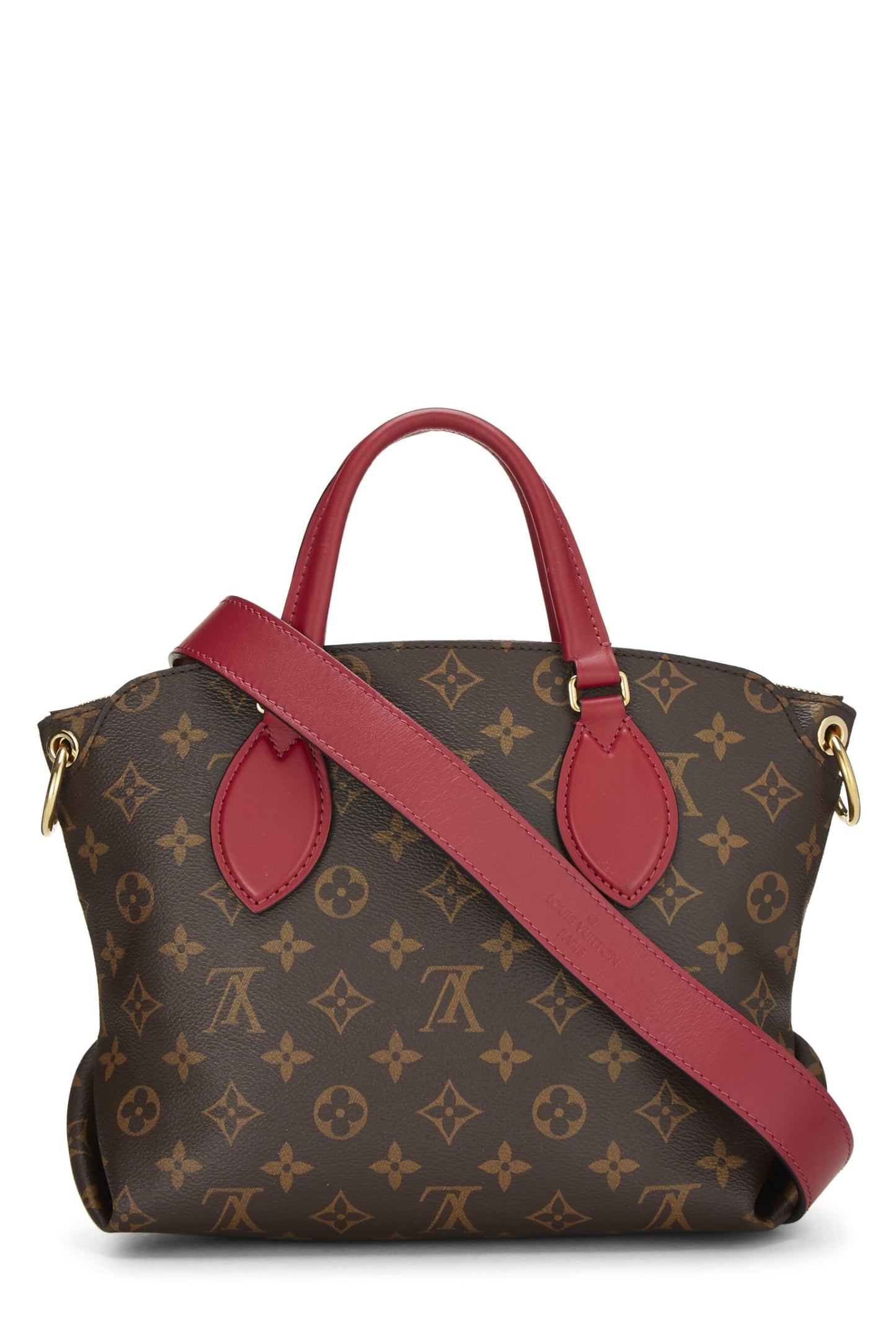 Louis Vuitton, sac fourre-tout zippé à fleurs Monogram rouge d'occasion PM, rouge