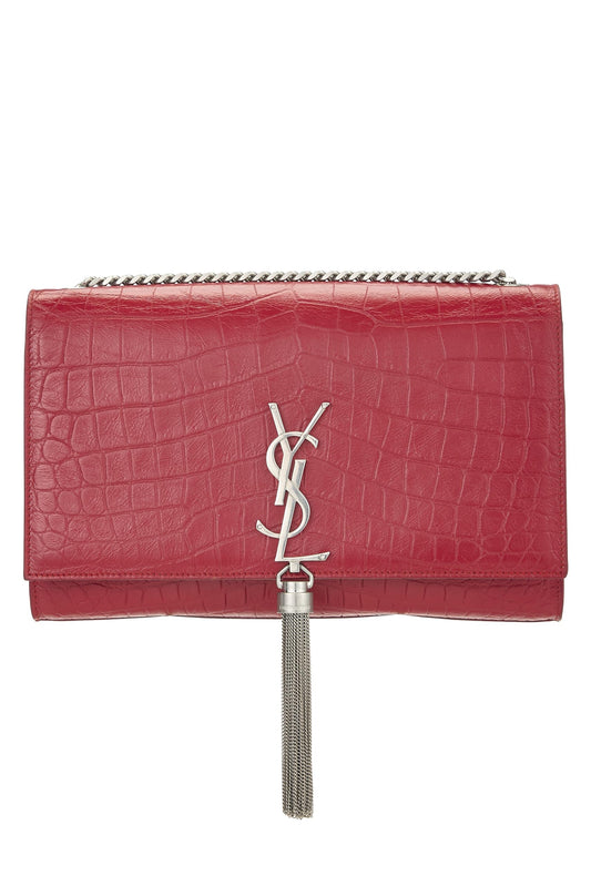 Yves Saint Laurent, Kate Tassel Medium en relief rouge d'occasion, rouge