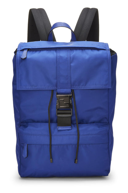 Fendi, Pre-Loved Blue Nylon Fendiness Backpack, Blue