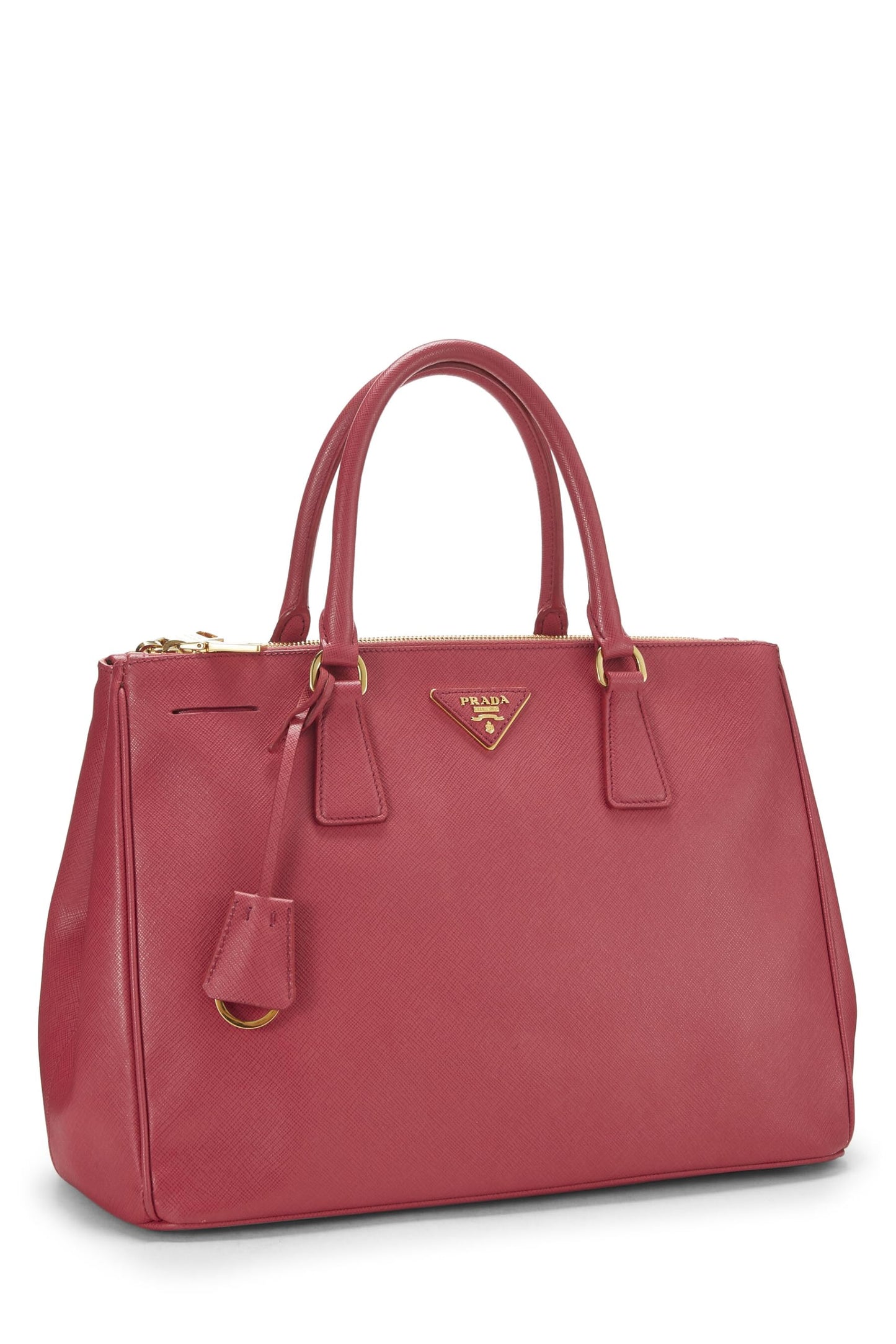 Prada, grand sac fourre-tout exécutif en saffiano rose d'occasion, rose