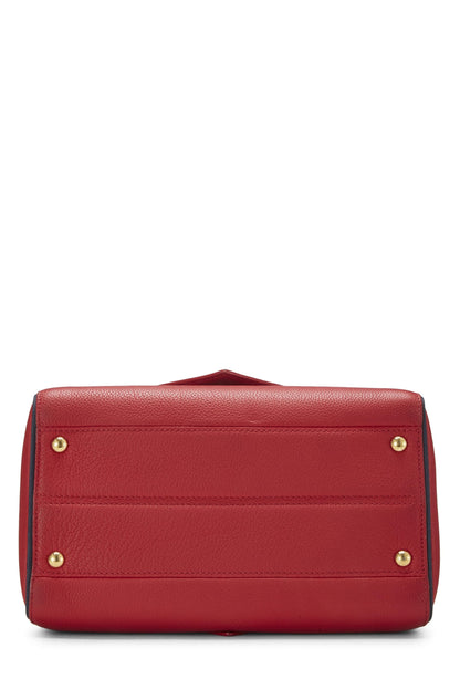 Louis Vuitton, sac Double V en cuir monogrammé rouge d'occasion, rouge