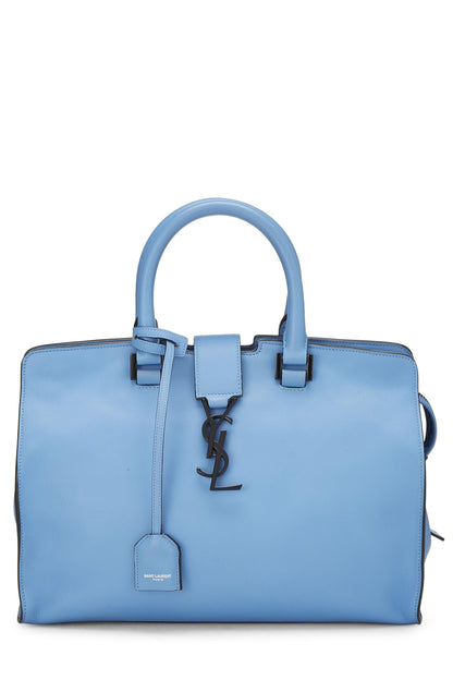 Yves Saint Laurent, Pre-Loved Blue Soft Calfskin Monogram Cabas Small, Blue