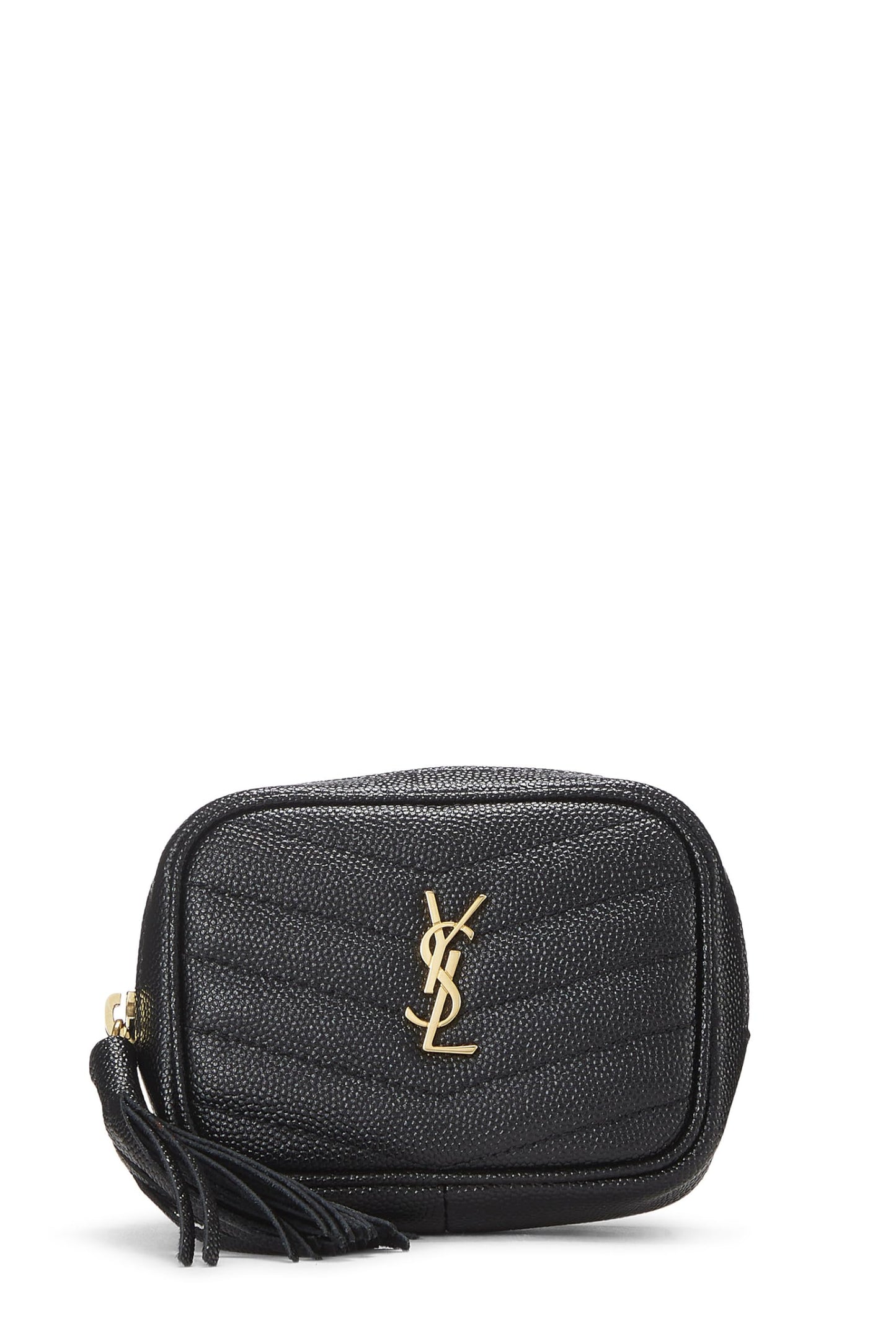 Saint Laurent, Pre-Loved Black Grainy Quilted Calfskin Lou Camera Bag Baby, Black