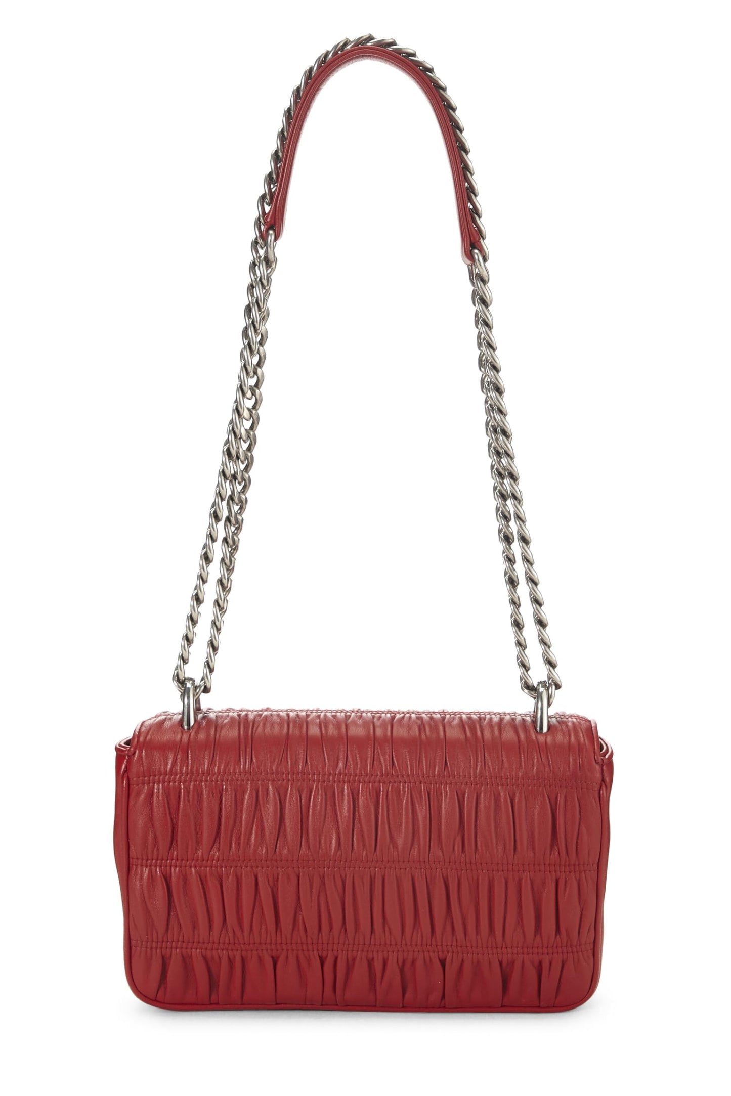 Prada, Pre-Loved Red Nappa Gaufre Crossbody Bag, Red