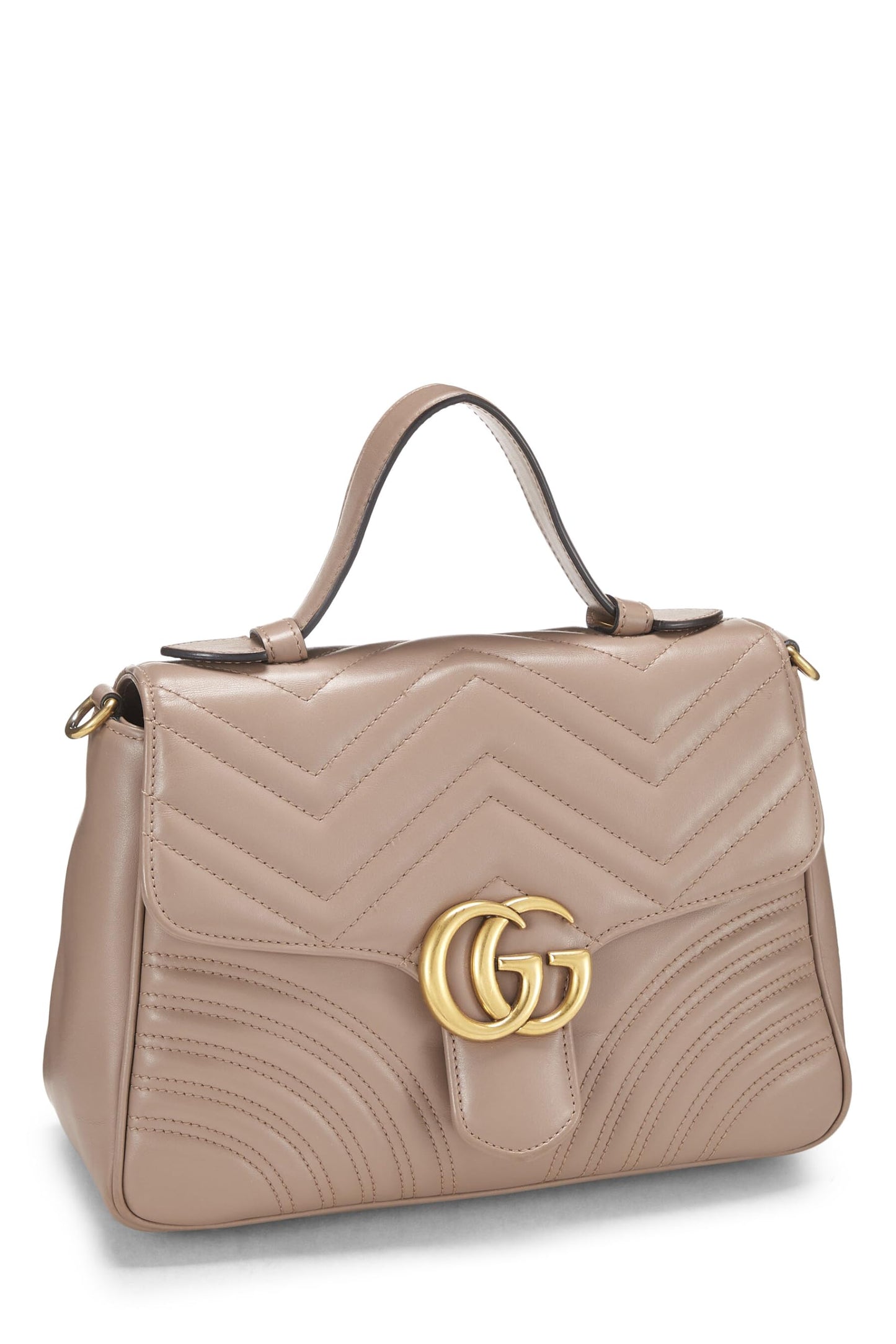 Gucci, sac à bandoulière GG Marmont en cuir rose d'occasion, petit modèle, rose