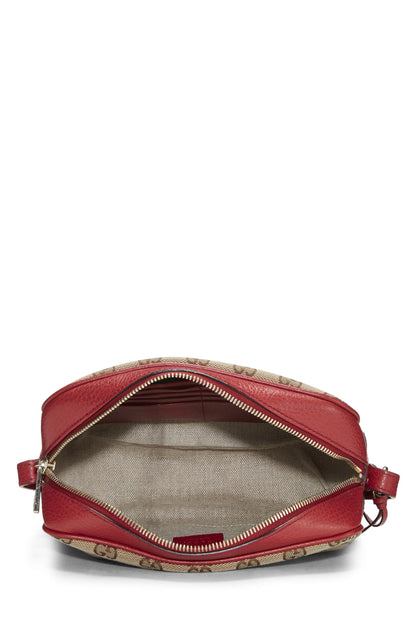 Gucci, Pre-Loved Red Original GG Canvas Bree Crossbody, Red