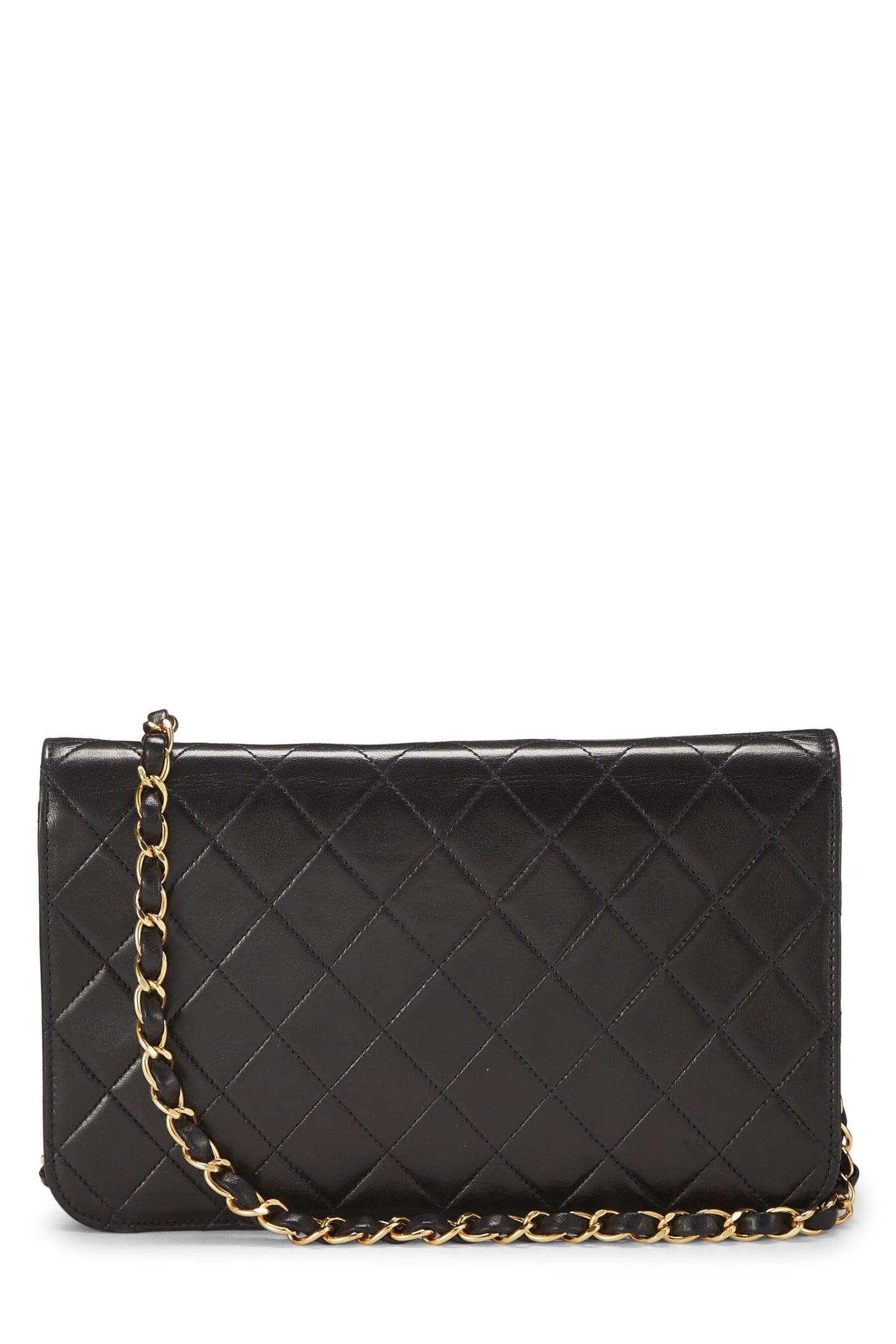 Chanel, Pre-Loved Black Quilted Lambskin Snap Full Flap Small, Black