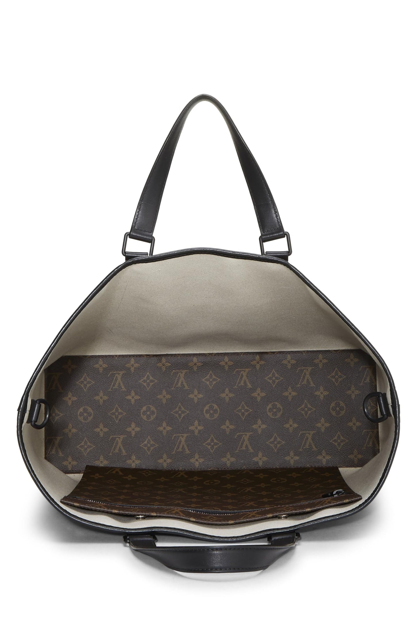 Louis Vuitton, sac fourre-tout Weekend GM en toile Macassar en toile Monogram noire d'occasion, noir