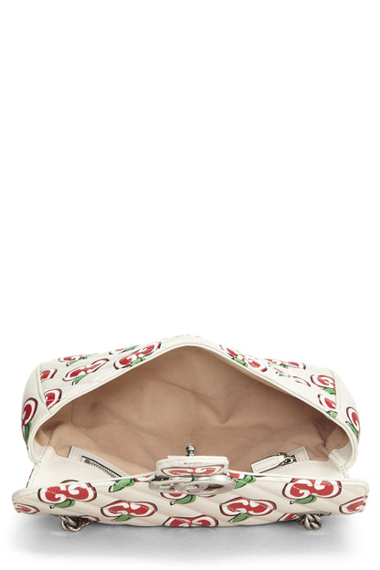 Gucci, sac à bandoulière Marmont Apple en cuir blanc d'occasion, petit modèle, blanc