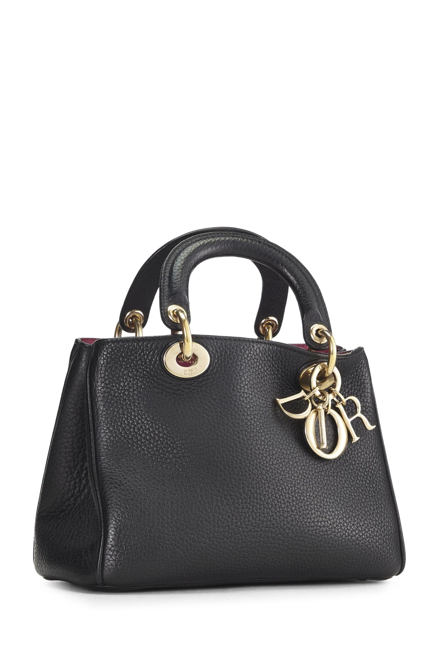 Dior, Mini sac à main Diorissimo en cuir de veau noir d'occasion, noir