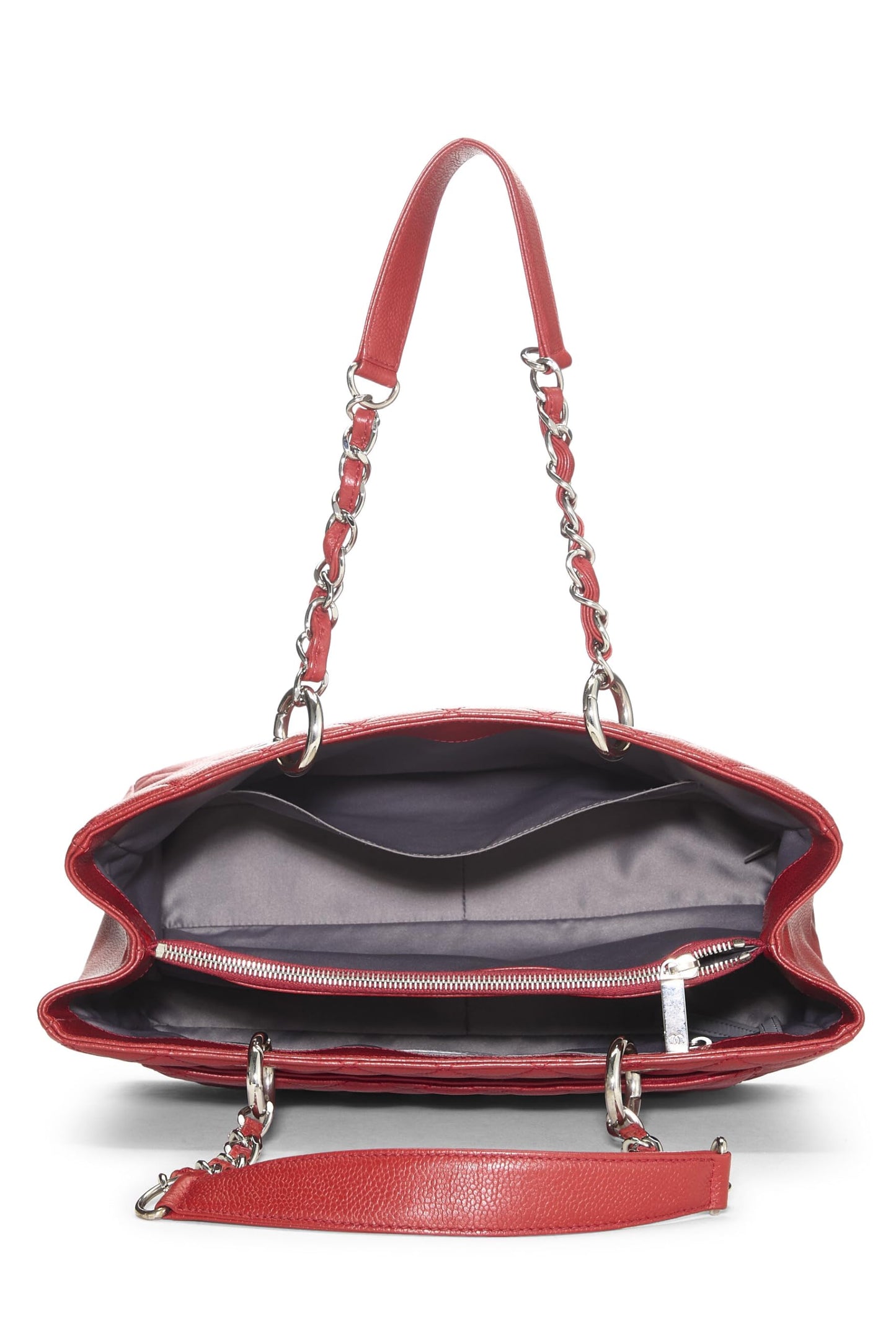 Chanel, Grand sac cabas Red Caviar d'occasion (GST), rouge