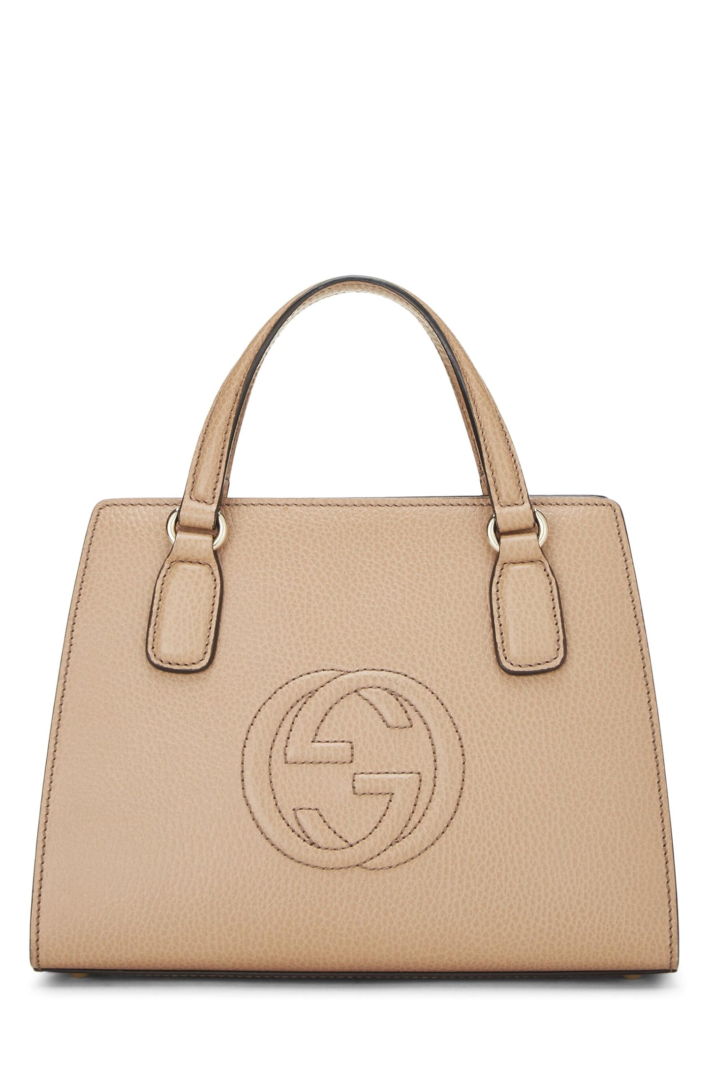 Gucci, sac à main Soho en cuir grainé beige d'occasion, beige