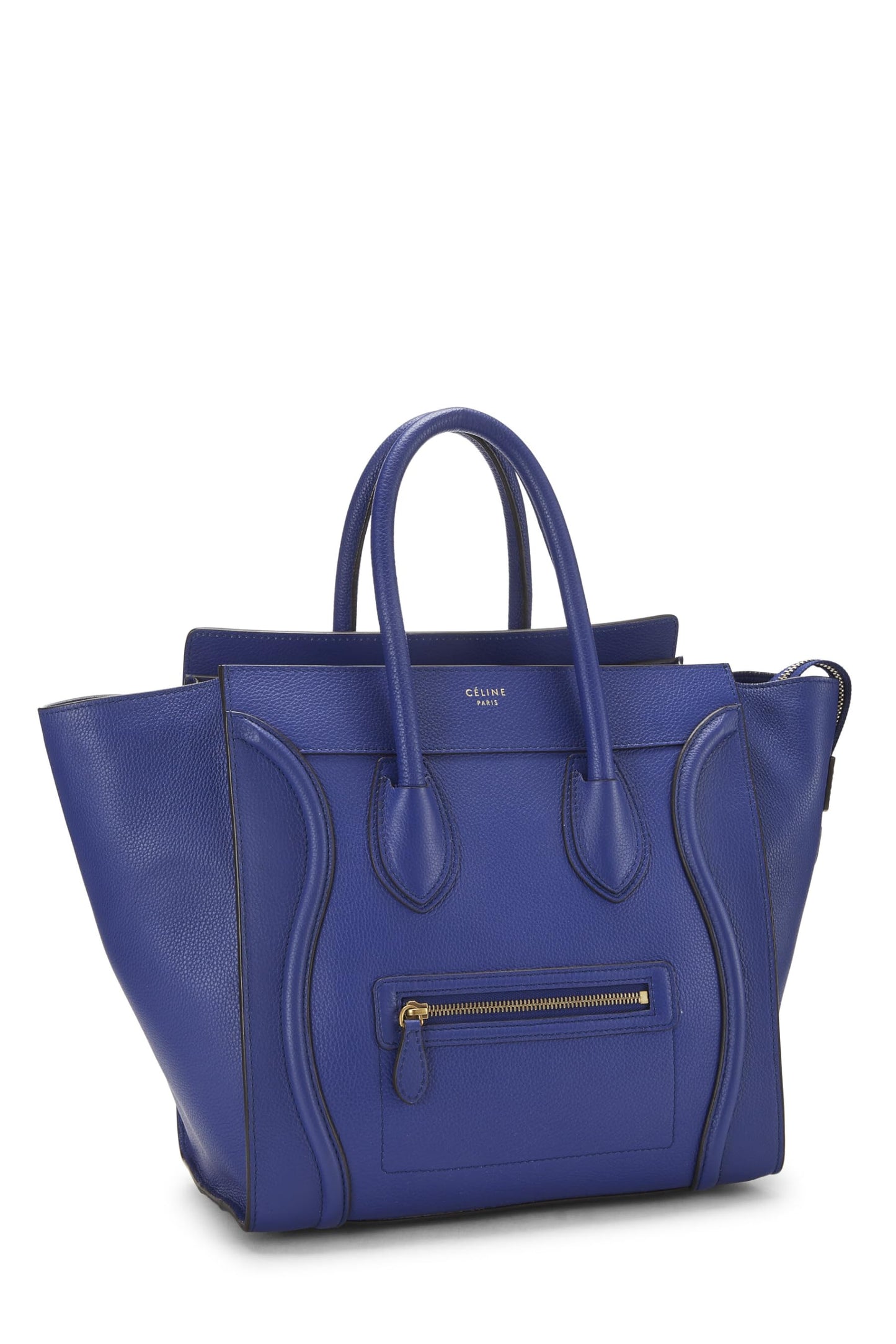 Céline, Pre-Loved Blue Calfskin Leather Luggage Mini, Blue