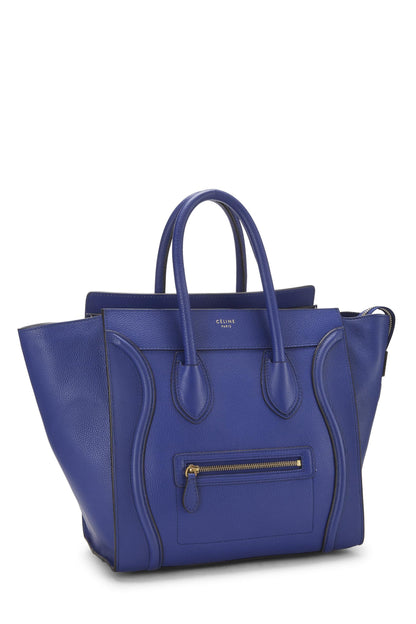 Céline, Mini maleta de piel de becerro azul Pre-Loved, Azul