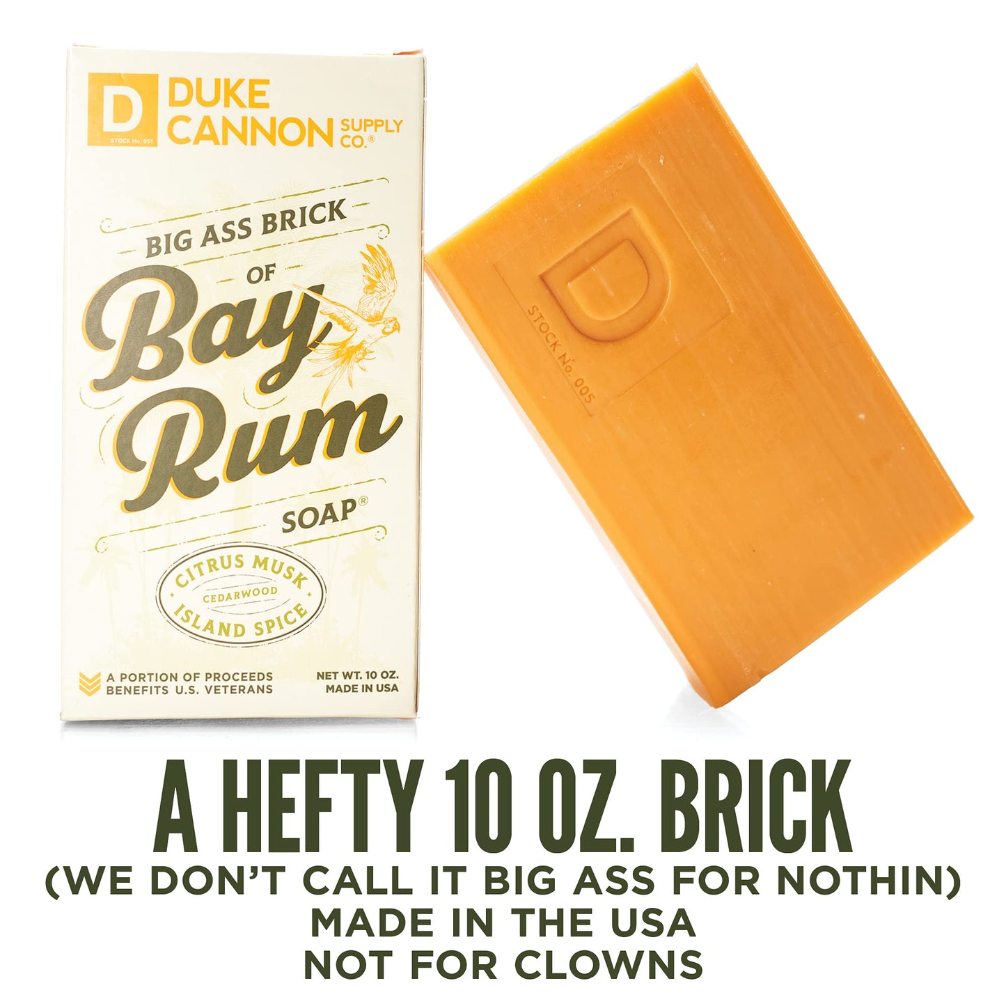 Duke Cannon Supply Co. Bay Rum Bender Bundle for Men (Citrus Musk, Cedarwood, Island Spice Scent) - Featuring THICK High-Viscosity Body Wash, Big Brick of Soap Bar & Solid Cologne (3 Piece Set)