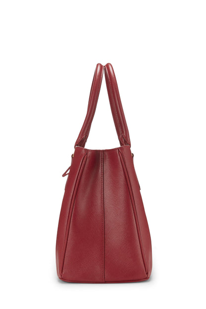 Prada, Pre-Loved Red Saffiano Executive Tote Medium, Red