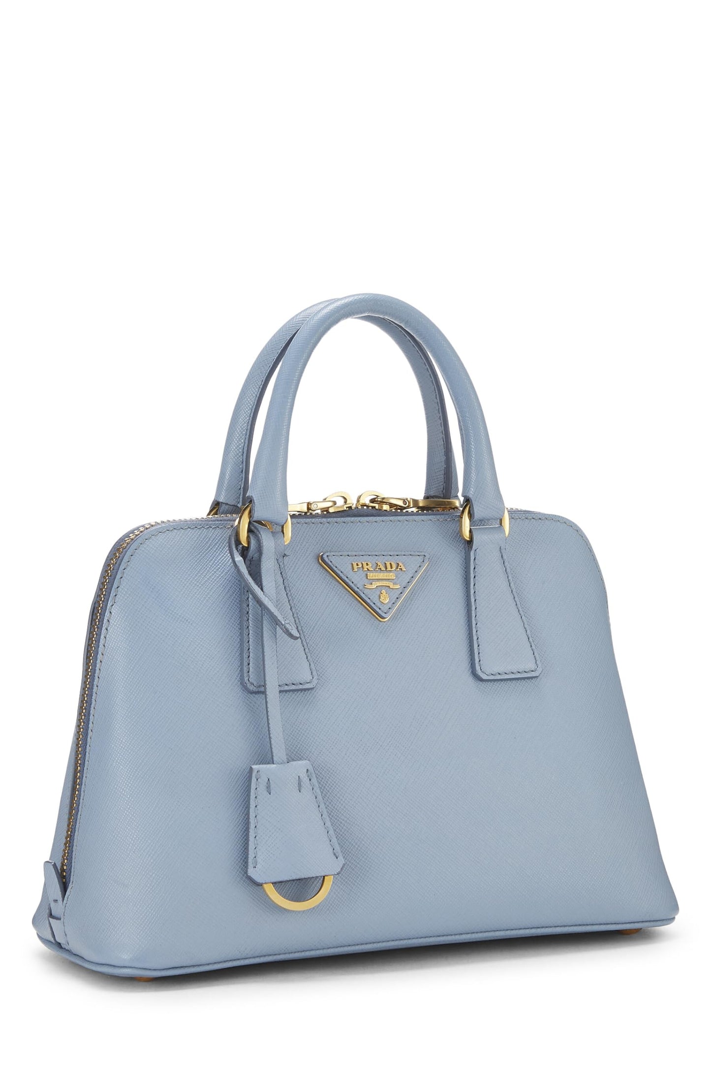 Prada, Pre-Loved Blue Saffiano Promenade Pequeño, Azul