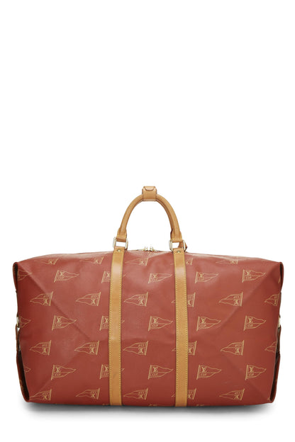 Louis Vuitton, Pre-Loved Red Coated Canvas America's Cup Sac Cabourg, Red