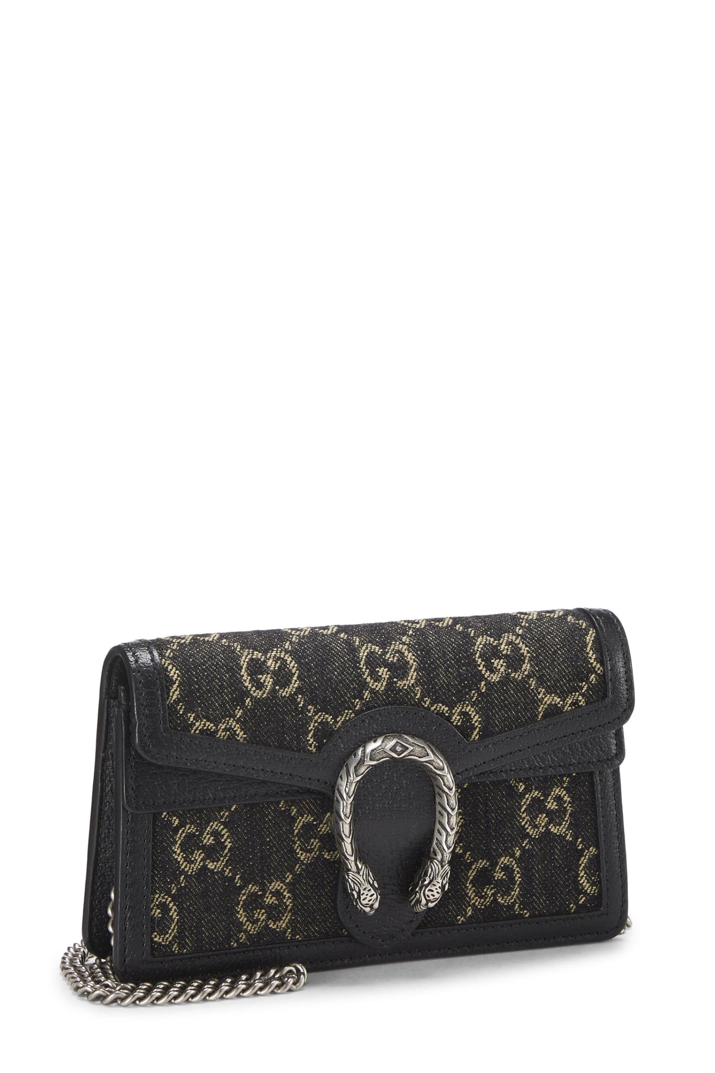 Gucci, Pre-Loved Black Denim Dionysus Crossbody Super Mini, Black