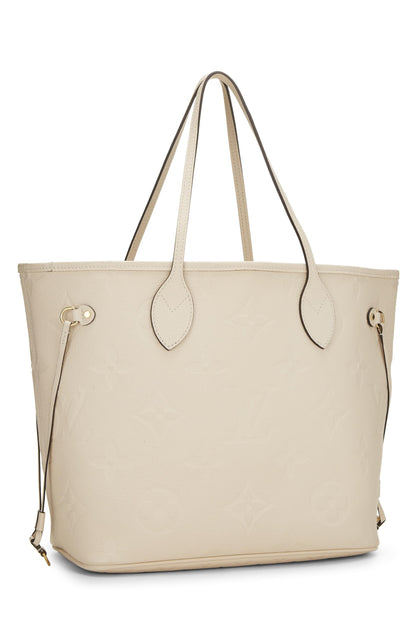 Louis Vuitton, Empreinte Neverfull MM géant crème d'occasion, blanc