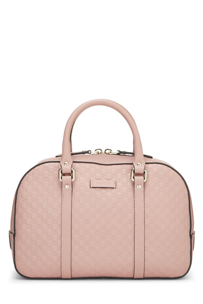 Gucci, sac à main convertible en cuir Microguccissima rose d'occasion, rose